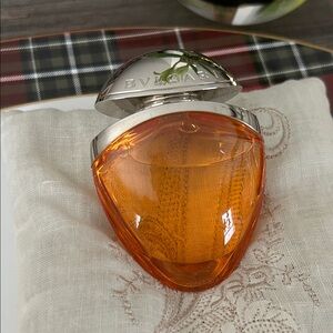 Bulgari Orange and Silver Perfume Bottle never been used!